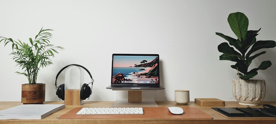 Clean desk with an iMac
